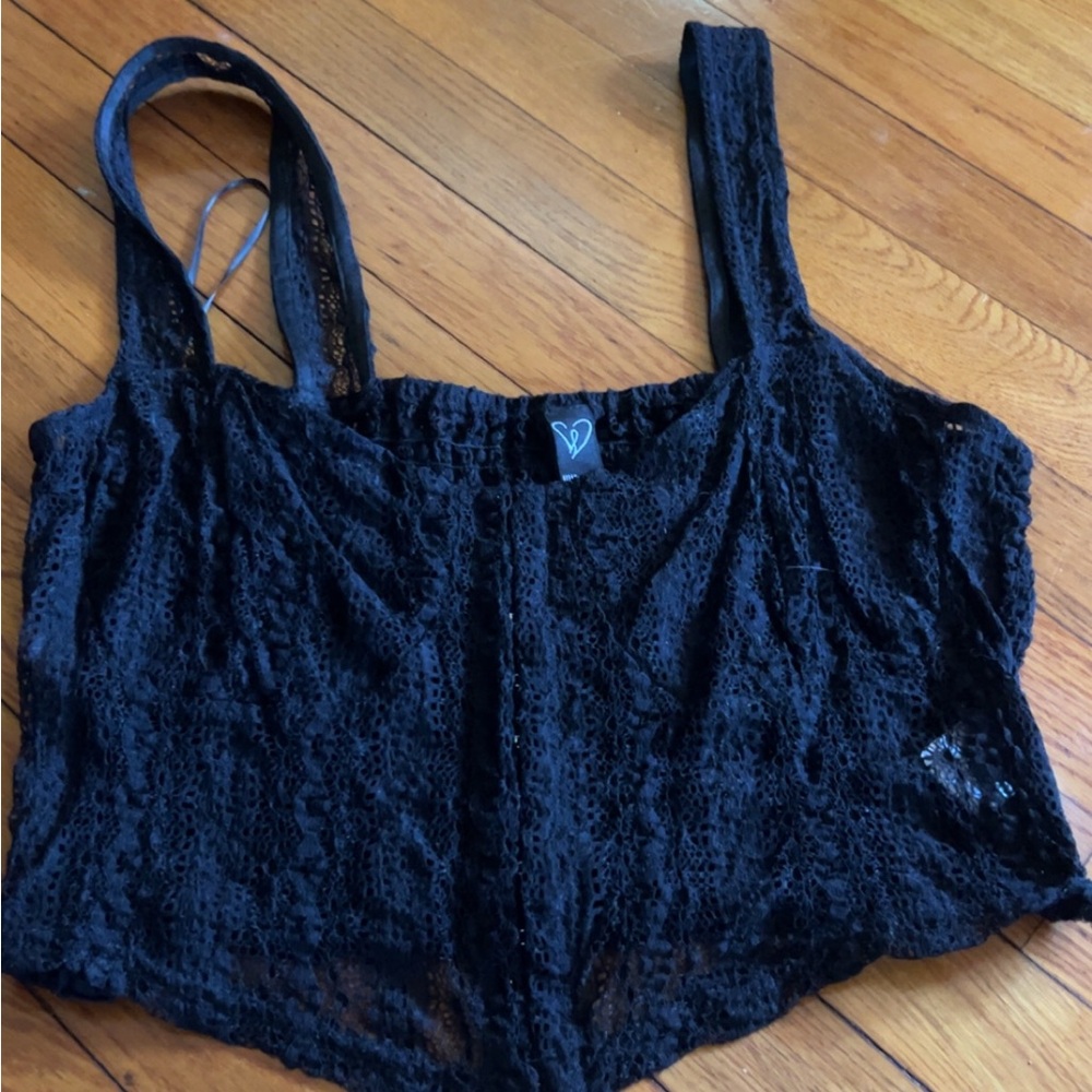 Black Lace Crop Top